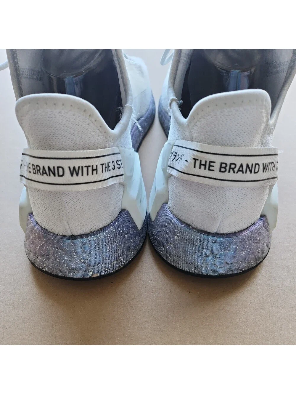 Adidas Nmd Size 11.5 White Purple Boost The Brand with the Three Stripes